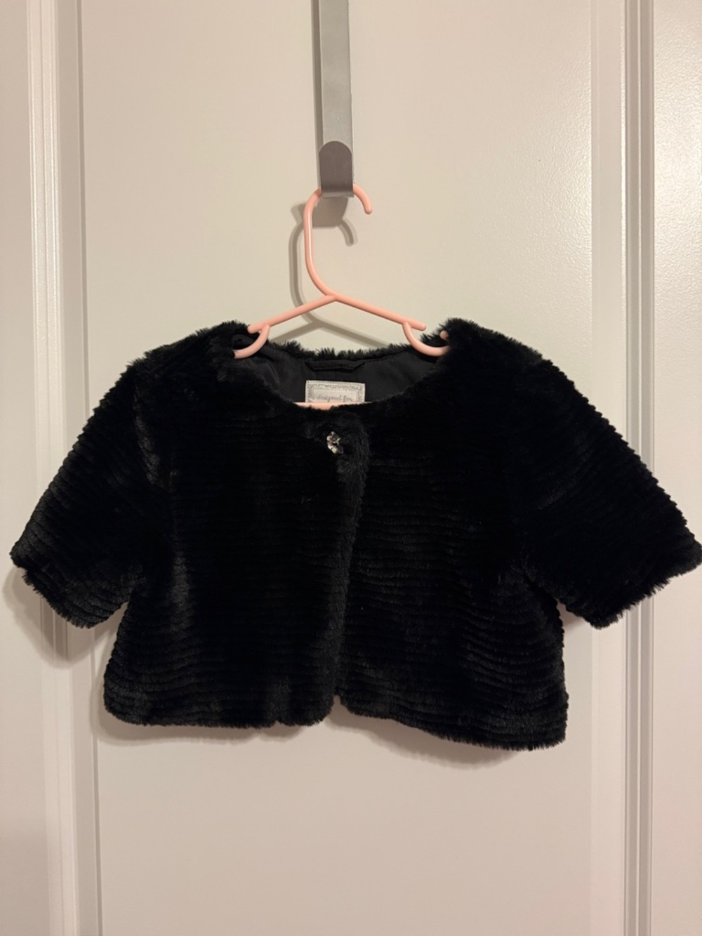 Gymboree Black Faux Fur Cropped Coat